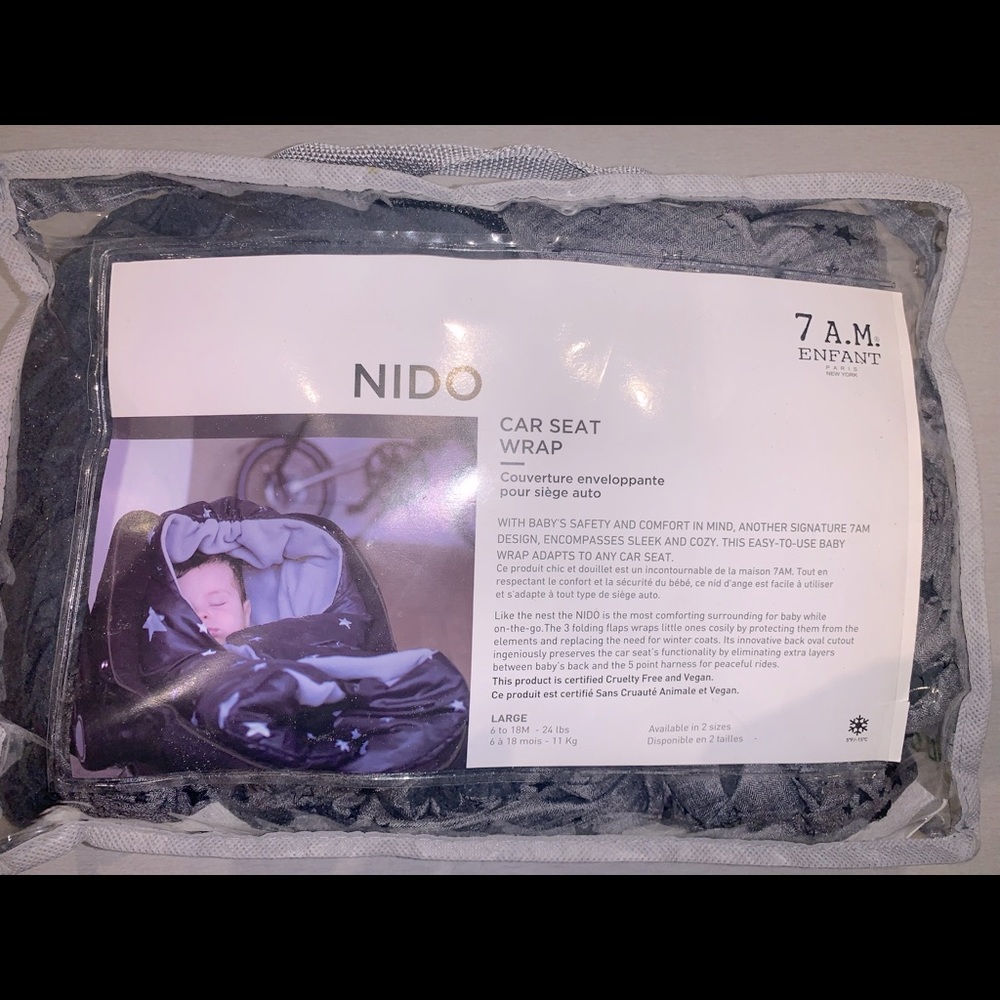 NIDO- BRAND NEW** Baby car seat wrap-grey